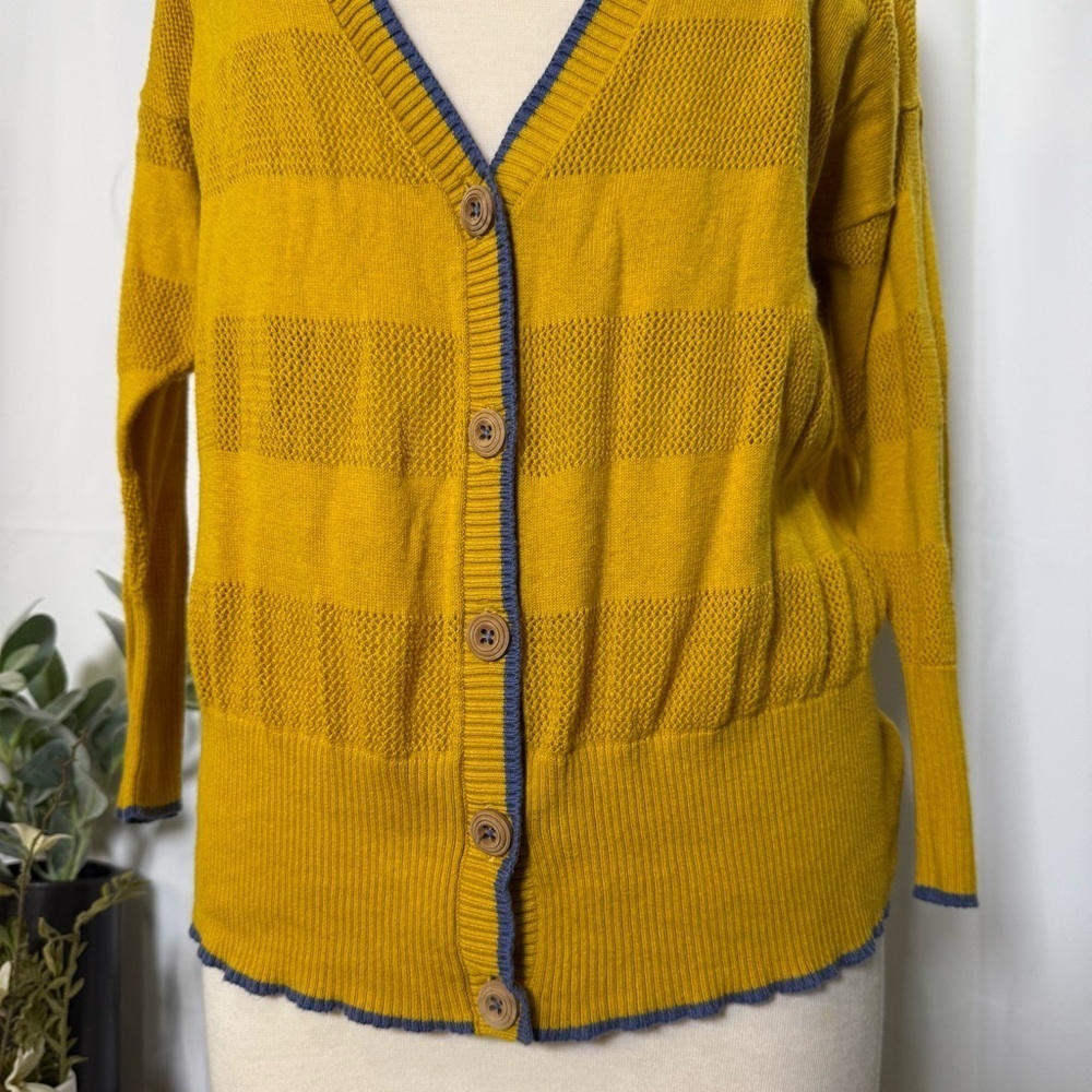 3/$20 Matilda Jane Joanna Gaines Sweater long sleeve button down yellow size Med - Picture 6 of 9
